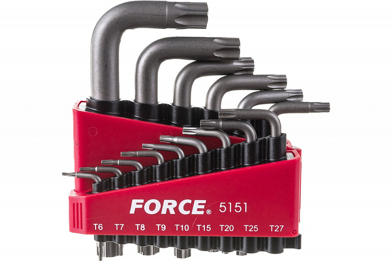 5151 Набор ключей TORX Г-образных Т6-Т60 15пр. FORCE 1