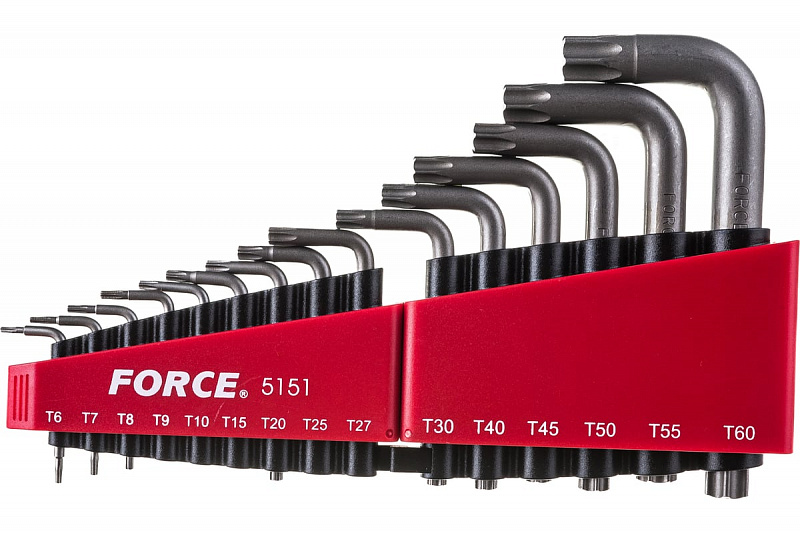 5151 Набор ключей TORX Г-образных Т6-Т60 15пр. FORCE 1
