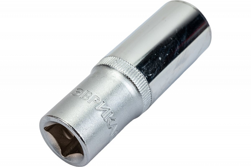 ER-91512 Головка 1/2" 19мм. 6-гранная удлиненная L=80мм. ЭВРИКА 1