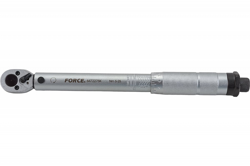 6472275K Ключ динамометрический 1/4"  5-25Nm. 275мм. FORCE 2