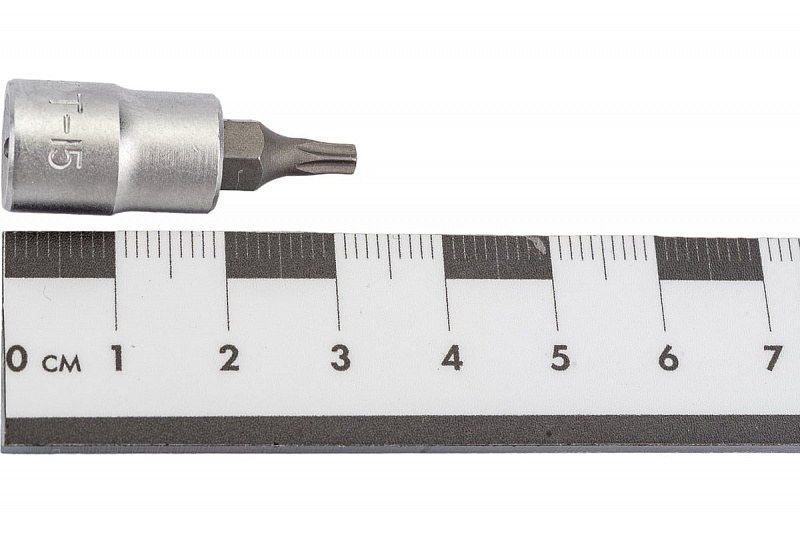 3273215 Головка 1/4'' со вставкой TORX с отверстием T15H  L=32мм. FORCE 3