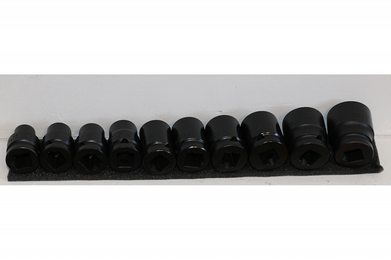 4109-10 Набор головок 1/2" 6-ти гранных ударных 10пр. (10;12;13;14;16;17;19;21;22;24мм.) FORCE 2