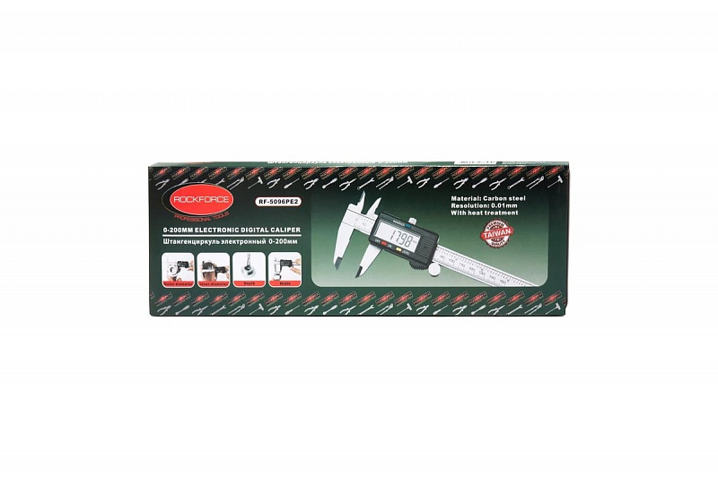 RF-5096PE2 Штангенциркуль электронный (0-200мм, 0.01мм; внутр. Ø, наруж. Ø + глубиномер) ROCKFORCE 1
