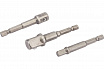 ER-9313 Набор адаптеров под головки 1/2"(75мм) 1/4"(65мм) 3/8"(65мм) 6-гранные для шуруповерт ЭВРИКА 1