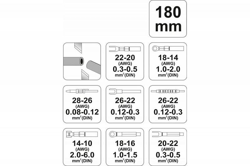 2256 Пассатижи для спрессовки клемм (2 функции) YATO 6