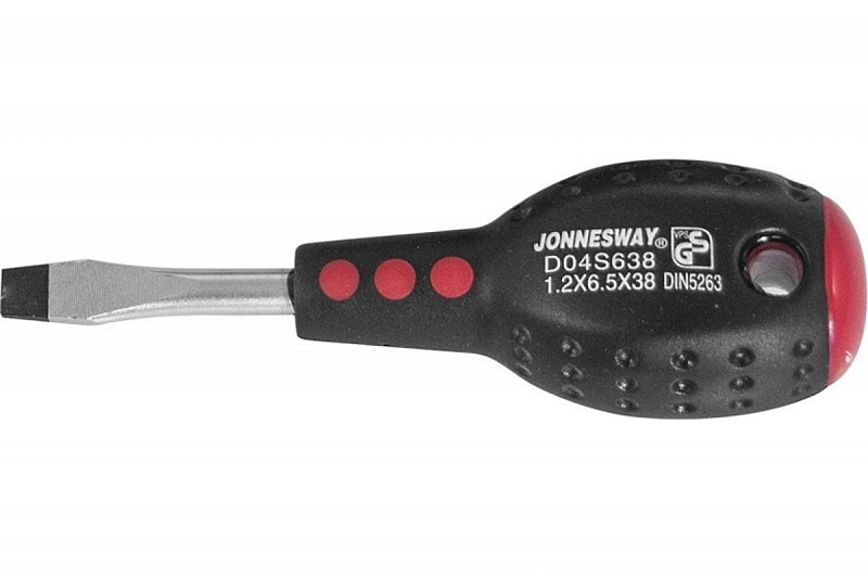 D04S638 Отвертка шлицевая FULL STAR, SL6.5х38мм. JONNESWAY 1