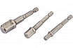 ER-9313 Набор адаптеров под головки 1/2"(75мм) 1/4"(65мм) 3/8"(65мм) 6-гранные для шуруповерт ЭВРИКА 2