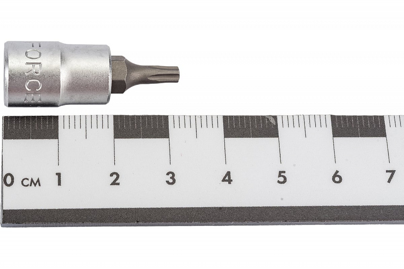 32F3210 Головка 1/4'' со вставкой TORX 5-ти лучевая с отверстием TS10  L=32мм. FORCE 3