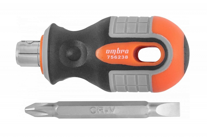 756238 Отвертка стержневая двусторонняя ROUND GRIP, PH2, SL6x38мм. OMBRA 1