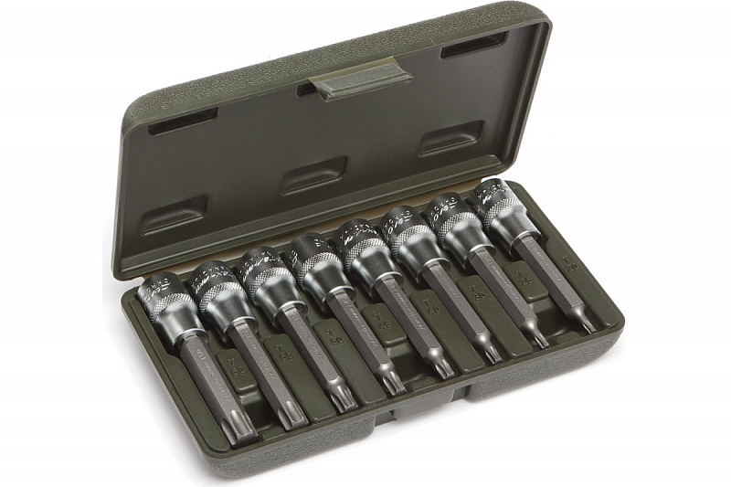 Набор головок 1/2" DR со вставками TORX T20-T60 длиной 100мм 8 предметов в кейсе (AT-BS-32)