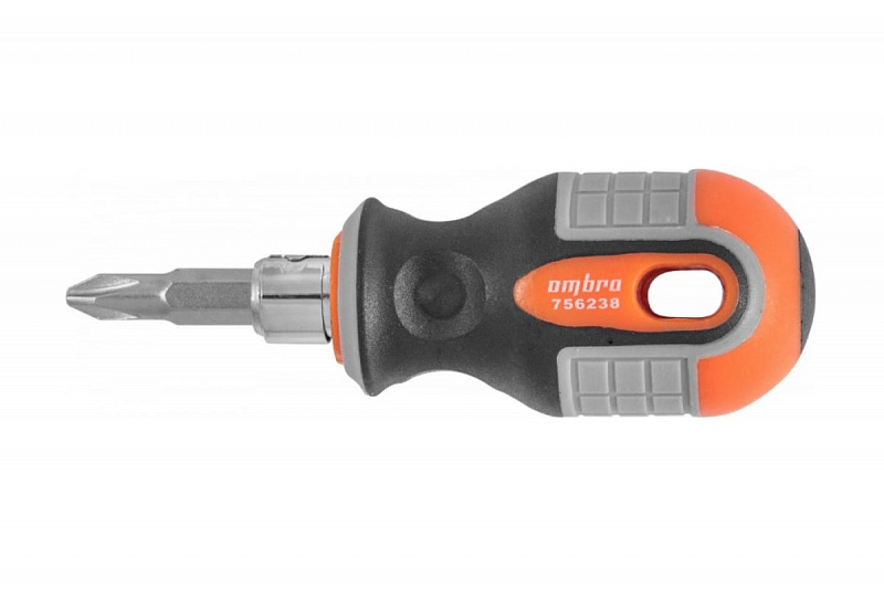 756238 Отвертка стержневая двусторонняя ROUND GRIP, PH2, SL6x38мм. OMBRA 1