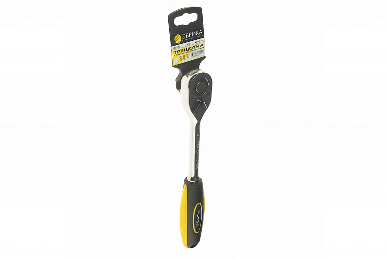 ER-21245 Трещотка 1/2" 45-зубцовая с прямой резиновой ручкой ЭВРИКА  1