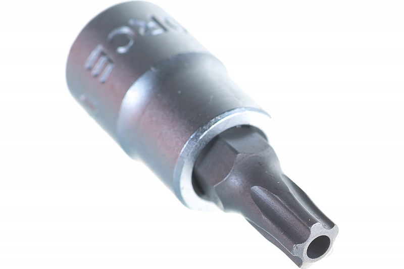 32F3227 Головка 1/4'' со вставкой TORX 5-ти лучевая с отверстием TS27  L=32мм. FORCE 1
