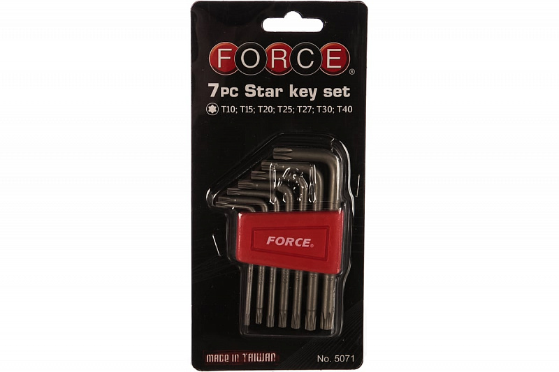 5071 Набор ключей TORX  Г-образных Т10-Т40 7пр. FORCE 1