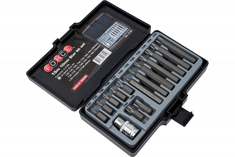 4156 Набор бит 3/8" TORX 15пр. Т20-Т55 L=30;75мм. FORCE  1