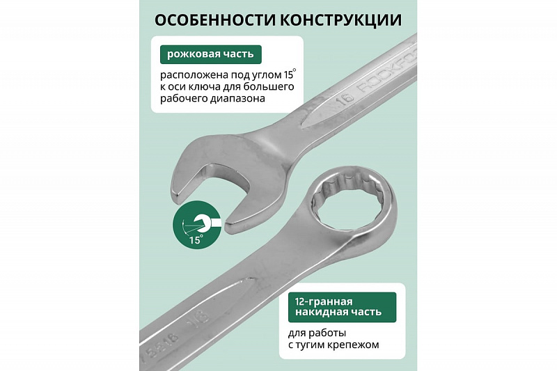 RF-5141P Набор ключей комбинированных 10-32мм. 14пр.(на полотне)  ROCKFORCE 2