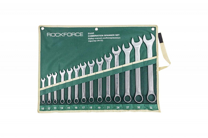 RF-5141P Набор ключей комбинированных 10-32мм. 14пр.(на полотне)  ROCKFORCE 1