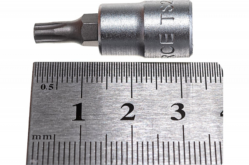 32F3225 Головка 1/4'' со вставкой TORX 5-ти лучевая с отверстием TS25  L=32мм. FORCE 3